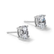 14K White Gold 3/4 ct Lab-Created Diamond VS+ F+, Oval-Cut 4-Prong Stud Earrings - Birthstone Company