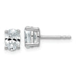 14K White Gold 3 ct Lab-Created Diamond VS/SI+ G+, Oval-Cut 4-Prong Stud Earrings