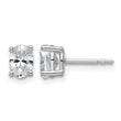 14k White Gold 1 carat total weight Oval VS/SI GH Lab Grown Diamond Stud Post Earrings - Birthstone Company