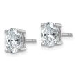 14K White Gold 1 1/2 ct Lab-Created Diamond VS/SI+ G+, Oval-Cut 4-Prong Stud Earrings - Birthstone Company