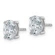 14K White Gold 2 ct Certified Lab-Created Diamond VS/SI+ G+, Oval-Cut 4-Prong Stud Earrings - Birthstone Company