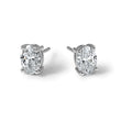 14K White Gold 2 ct Lab-Created Diamond VS+ F+, Oval-Cut 4-Prong Stud Earrings - Birthstone Company