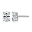 14K White Gold 2 ct Certified Lab-Created Diamond VS/SI+ G+, Oval-Cut 4-Prong Stud Earrings - Birthstone Company