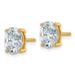 14K Yellow Gold 2 ct Lab-Created Diamond VS+ F+, Oval-Cut 4-Prong Stud Earrings - Birthstone Company