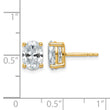 14K Yellow Gold 2 ct Lab-Created Diamond VS+ F+, Oval-Cut 4-Prong Stud Earrings - Birthstone Company