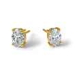 14K Yellow Gold 2 ct Lab-Created Diamond VS/SI+ G+, Oval-Cut 4-Prong Stud Earrings - Birthstone Company
