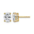 14K Yellow Gold 2 ct Lab-Created Diamond VS+ F+, Oval-Cut 4-Prong Stud Earrings - Birthstone Company