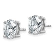 14K White Gold 3 ct Lab-Created Diamond VS+ F+, Oval-Cut 4-Prong Stud Earrings - Birthstone Company