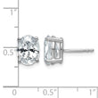 14K White Gold 3 ct Lab-Created Diamond VS+ F+, Oval-Cut 4-Prong Stud Earrings - Birthstone Company