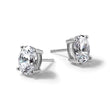 14K White Gold 3 ct Lab-Created Diamond VS+ F+, Oval-Cut 4-Prong Stud Earrings - Birthstone Company