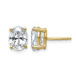 14K Yellow Gold 3 ct Lab-Created Diamond VS/SI+ G+, Oval-Cut 4-Prong Stud Earrings - Birthstone Company