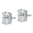 14K White Gold 4 ct Certified Lab-Created Diamond VS/SI+ G+, Oval-Cut 4-Prong Stud Earrings - Birthstone Company