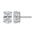14K White Gold 4 ct Certified Lab-Created Diamond VS/SI+ G+, Oval-Cut 4-Prong Stud Earrings - Birthstone Company