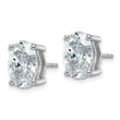 14K White Gold 5 ct Lab-Created Diamond VS+ F+, Oval-Cut 4-Prong Stud Earrings - Birthstone Company