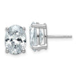 14K White Gold 5 ct Certified Lab-Created Diamond VS+ F+, Oval-Cut 4-Prong Stud Earrings