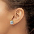 14K White Gold 6 ct Lab-Created Diamond VS+ F+, Oval-Cut 4-Prong Stud Earrings - Birthstone Company