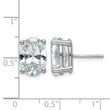 14K White Gold 6 ct Lab-Created Diamond VS+ F+, Oval-Cut 4-Prong Stud Earrings - Birthstone Company