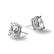14K White Gold 6 ct Lab-Created Diamond VS+ F+, Oval-Cut 4-Prong Stud Earrings - Birthstone Company