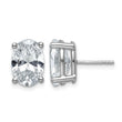 14K White Gold 6 ct Lab-Created Diamond VS+ F+, Oval-Cut 4-Prong Stud Earrings - Birthstone Company