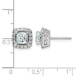 14k White Gold 3/8 carat Lab Grown Diamond VS/SI+ G+ March Birthstone Aquamarine Halo Post Earrings - Birthstone Company