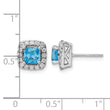 14k White Gold 3/8 carat Lab Grown Diamond VS/SI+ G+ December Birthstone Blue Topaz Halo Post Earrings - Birthstone Company