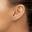 14k White Gold 3/8 carat Lab Grown Diamond VS/SI+ G+ November Birthstone Citrine Halo Post Earrings - Birthstone Company