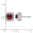 14k White Gold 3/8 carat Lab Grown Diamond VS/SI+ G+ January Birthstone Garnet Halo Post Earrings - Birthstone Company