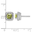 14k White Gold 3/8 carat Lab Grown Diamond VS/SI+ G+ August Birthstone Peridot Halo Post Earrings - Birthstone Company