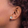 14k White Gold 3/8 carat Lab Grown Diamond VS/SI+ G+ June Birthstone Freshwater Cultered Pearl Halo Post Earrings - Birthstone Company