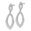 14k White Gold 7/8 carat Lab Grown Diamond VS/SI+ G+ Complete Fashion Dangle Post Earrings - Birthstone Company