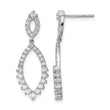 14k White Gold 7/8 carat Lab Grown Diamond VS/SI+ G+ Complete Fashion Dangle Post Earrings - Birthstone Company