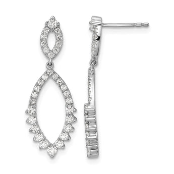 14k White Gold 7/8 carat Lab Grown Diamond VS/SI+ G+ Complete Fashion Dangle Post Earrings - Birthstone Company