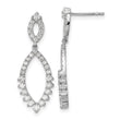 14k White Gold 7/8 carat Lab Grown Diamond VS/SI+ G+ Complete Fashion Dangle Post Earrings