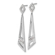 14K White Gold Lab Grown Diamond VS/SI GH, Triangles Post Dangle Ear