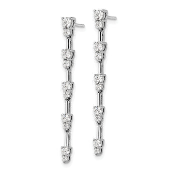 14K White Gold Lab Grown Diamond VS/SI GH, Post Dangle Earrings