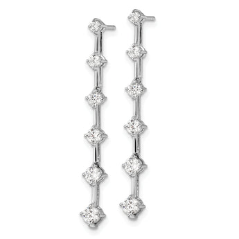 14K White Gold Lab Grown Diamond VS/SI GH, 6 Stone Post Dangle Earri