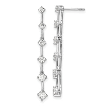 14K White Gold Lab Grown Diamond VS/SI GH, 6 Stone Post Dangle Earri