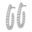 14k White Gold 1 carat Lab Grown Diamond VS/SI+ G+ Complete In and Out J-Hoop Hoop Earrings - Birthstone Company