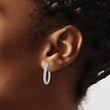14k White Gold 1 carat Lab Grown Diamond VS/SI+ G+ Complete In and Out J-Hoop Hoop Earrings - Birthstone Company