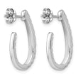 14k White Gold 1 carat Lab Grown Diamond VS/SI+ G+ Complete In and Out J-Hoop Hoop Earrings - Birthstone Company
