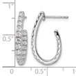14k White Gold 1 carat Lab Grown Diamond VS/SI+ G+ Complete In and Out J-Hoop Hoop Earrings - Birthstone Company