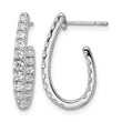 14k White Gold 1 carat Lab Grown Diamond VS/SI+ G+ Complete In and Out J-Hoop Hoop Earrings - Birthstone Company