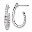 14k White Gold 1 carat Lab Grown Diamond VS/SI+ G+ Complete In and Out J-Hoop Hoop Earrings