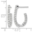 14k White Gold 1 carat Lab Grown Diamond VS/SI+ G+ Complete In and Out J-Hoop Hoop Earrings - Birthstone Company