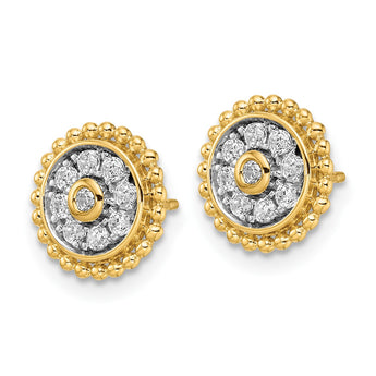 14k 1/3 carat Lab Grown Diamond VS/SI+ G+ Circle Post Earrings - Birthstone Company