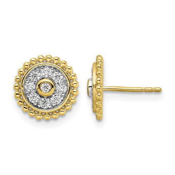 14k 1/3 carat Lab Grown Diamond VS/SI+ G+ Circle Post Earrings - Birthstone Company