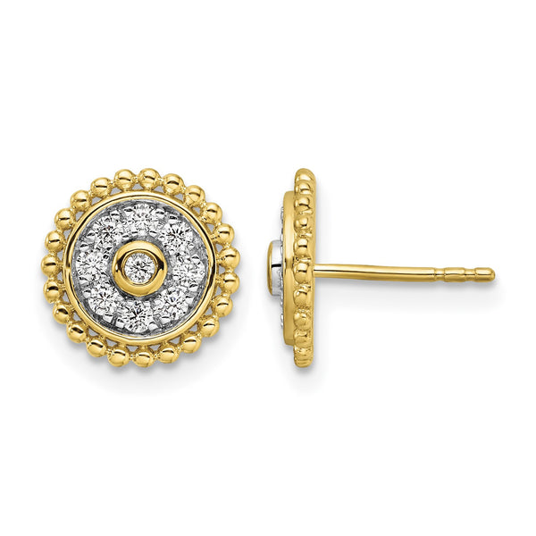 14k 1/3 carat Lab Grown Diamond VS/SI+ G+ Circle Post Earrings - Birthstone Company
