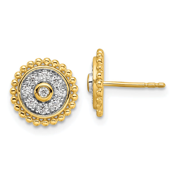 14K Lab Grown Diamond VS/SI GH, Circle Post Earrings