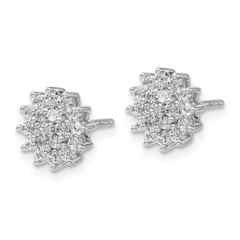 14k White Gold 1/2 carat Lab Grown Diamond VS/SI+ G+ Complete Cluster Post Earrings - Birthstone Company