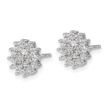 14K White Gold Lab Grown Diamond VS/SI GH, Cluster Post Earrings